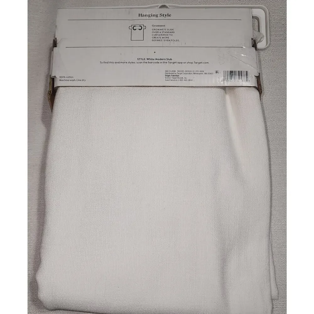 Threshold light filter curtain W54'' x L 84'' White Modern Slub